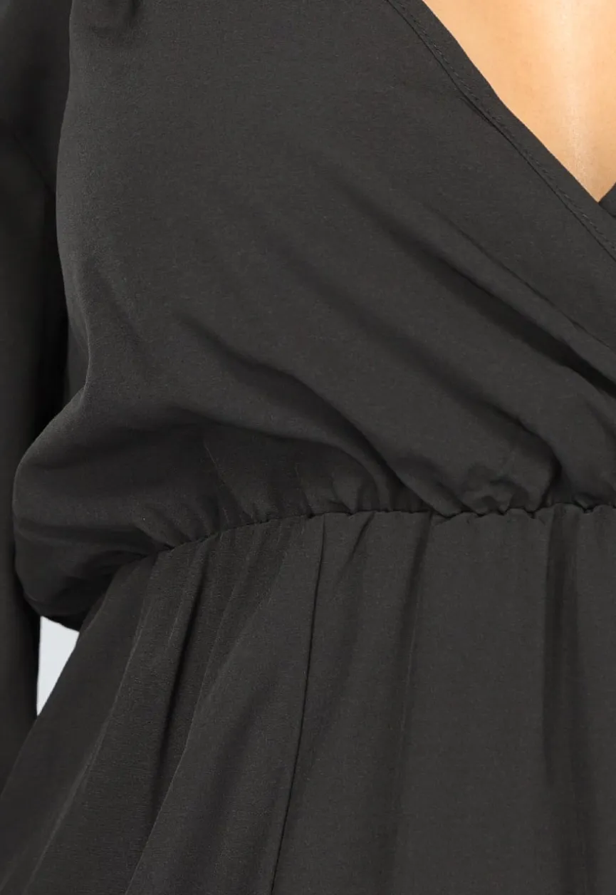 Zwarte Lange Jurk met Open Schouders