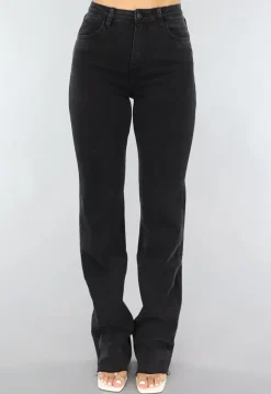 Zwarte Lange Straight Leg Tall Jeans met Stretch