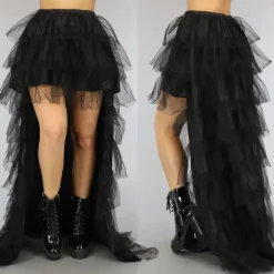 Zwarte Layered Mullet Rok