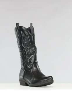 Zwarte Lederlook Cowboylaarzen