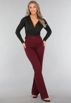 Zwarte Longsleeve Basic Overslag Body