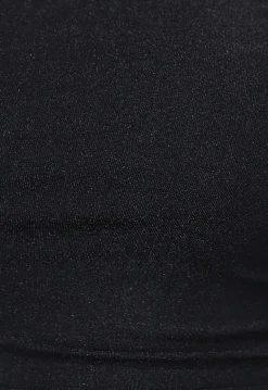 Zwarte Longsleeve Geplooide Top met Glitters