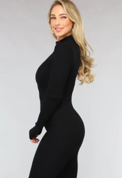 Zwarte Longsleeve Jumpsuit van Ribstof