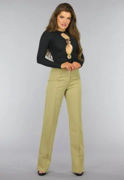 Zwarte Longsleeve Rib Top met Cutouts