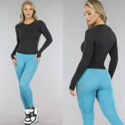 Zwarte Longsleeve Sporttop met Thermovoering