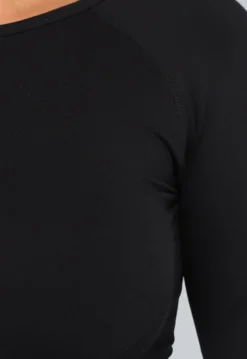 Zwarte Longsleeve Sporttop met Duimgaten