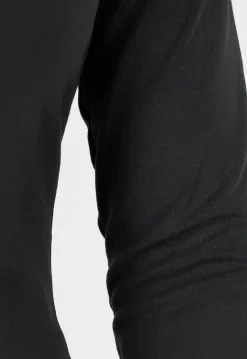 Zwarte Longsleeve Top met V-Hals en Witte Boorden