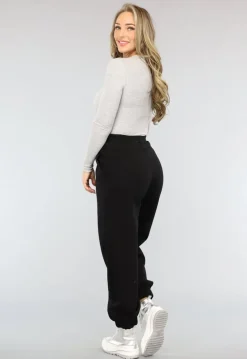 Zwarte Lounge Broek met Grote Elastische Band