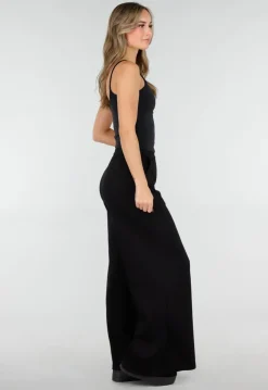 Zwarte Lounge Broek met Wijde Pijpen