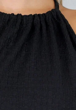 Zwarte Maxi Set met Hooggesloten Top en Stretch