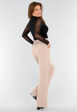 Zwarte Mesh Top Met Hoge Hals en Lange Mouwen