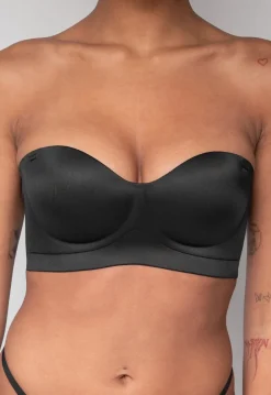 Zwarte Naadloze Push Up Bh met Afneembare bandjes