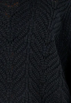 Zwarte Off-Shoulder Trui met Franje Detail