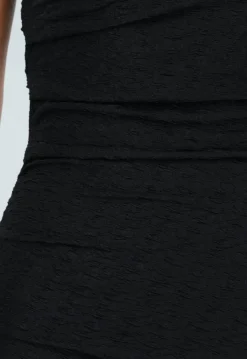 Zwarte One Shoulder Korte Jurk met Stretch