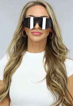 Zwarte Oversized Spiegelbril