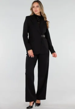 Zwarte Pantalon met Goudkleurige Gesp