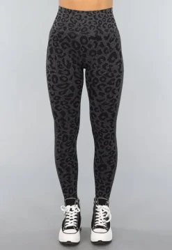 Zwarte Panterprint Gym Legging met Stretch