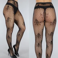 Zwarte Panty met Skeletten