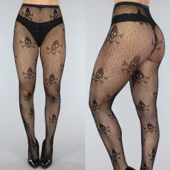 Zwarte Panty met Skeletten