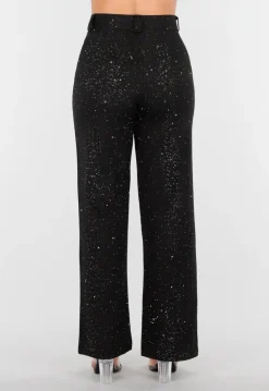 Zwarte Petite Glitter Super Stretch Pantalon met Riemlusjes