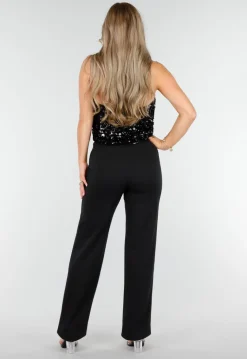 Zwarte Petite Super Stretch Pantalon met Riemlusjes