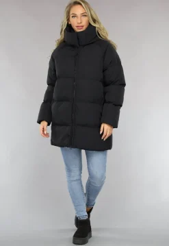 Zwarte Puffer Jas met Afritsbare Capuchon