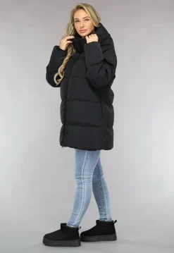 Zwarte Puffer Jas met Afritsbare Capuchon