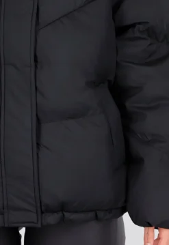 Zwarte Puffer Jas met Capuchon en Ritssluiting