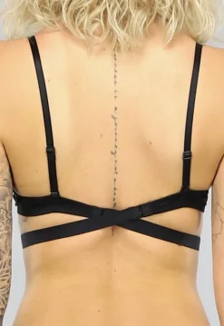 Zwarte Push Up BH met Lage Uitsnede en Beugels