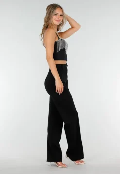 Zwarte Push Up Strass Bustier