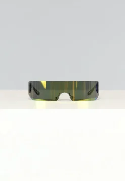 Zwarte Rave Bril met Spiegelglas