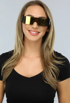 Zwarte Rave Bril met Spiegelglas