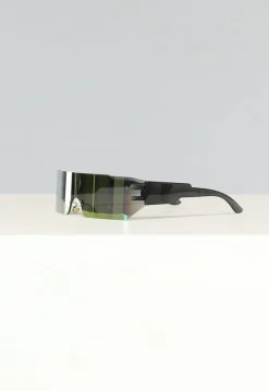 Zwarte Rave Bril met Spiegelglas