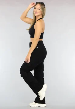 Zwarte Rave Top met Fishnet Detail