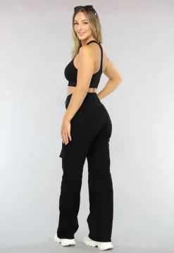Zwarte Rave Top met Fishnet Detail
