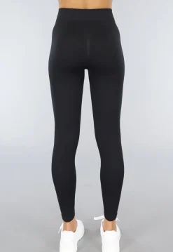 Zwarte Ribstof Sport Broek met Scrunch