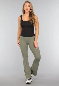 Zwarte Rib Tanktop met Pads