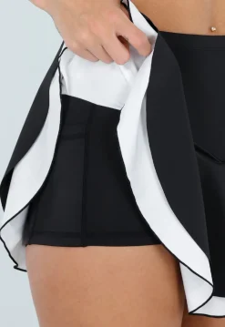 Zwarte Ruffle Skort met Contrasterende Zoom
