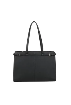 Zwarte Shopper met Dubbele Schouderhengsels en Ritsvak