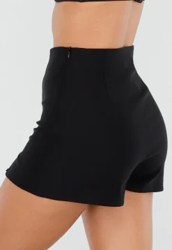 Zwarte Skort met Stretch en Splitjes