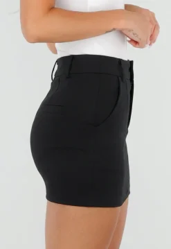 Zwarte Skort met Stretch en Steekzakken