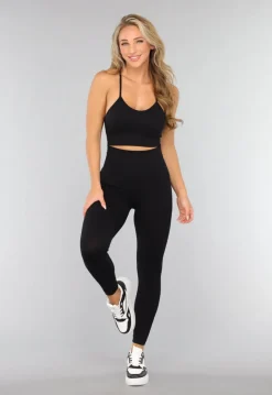 Zwarte Sport BH met Uitneembare Pads