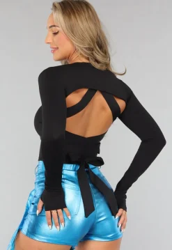 Zwarte Sportieve Strakke Bolero