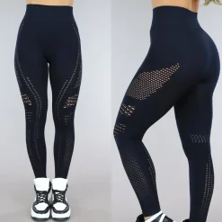 Zwarte Sportlegging met Fishnet Detail