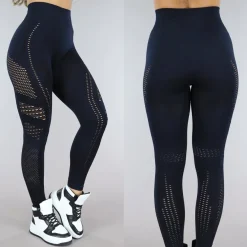 Zwarte Sportlegging met Fishnet Detail