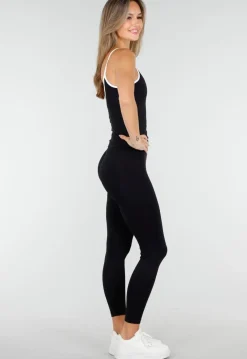 Zwarte Sportlegging met Hoge Taille en Stretch