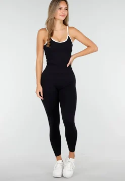 Zwarte Sportlegging met Hoge Taille en Stretch