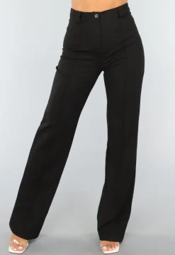 Zwarte Straight Leg Super Stretch Pantalon