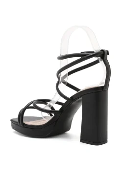 Zwarte Strappy Sandaletten met Blokhak