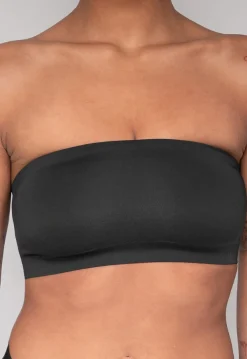 Zwarte Stretchy Bandeau Top met Anti-Slip Rand